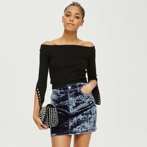 NWT Eyelet Sleeve Bardot Sweater